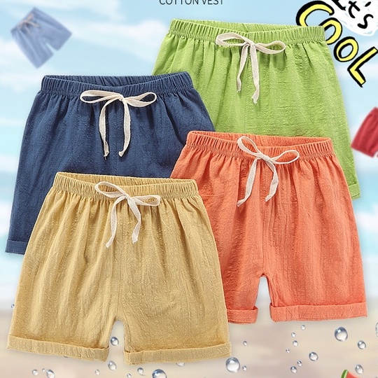 Quần short bé trai size đại sooc đùi lửng chất đũi không nhăn mặc nhẹ mát hàng Quảng Châu cao cấp