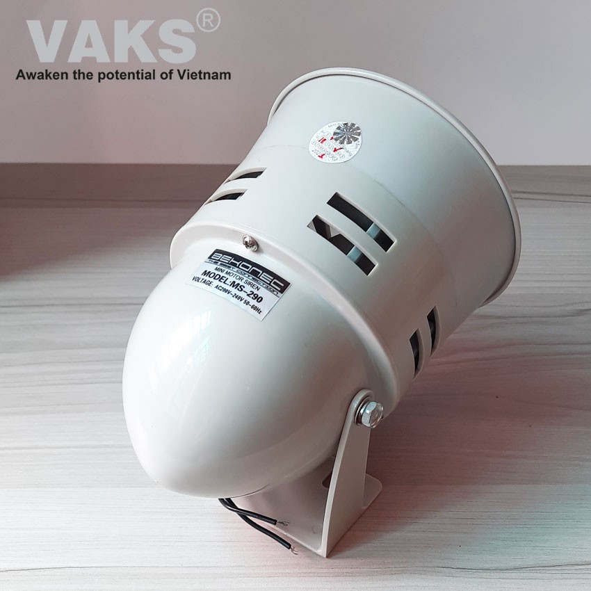 CÒI HỤ XÉ GIÓ BÁO ĐỘNG MS-290, 130dB - CÁC NGUỒN 220V, 24V DC