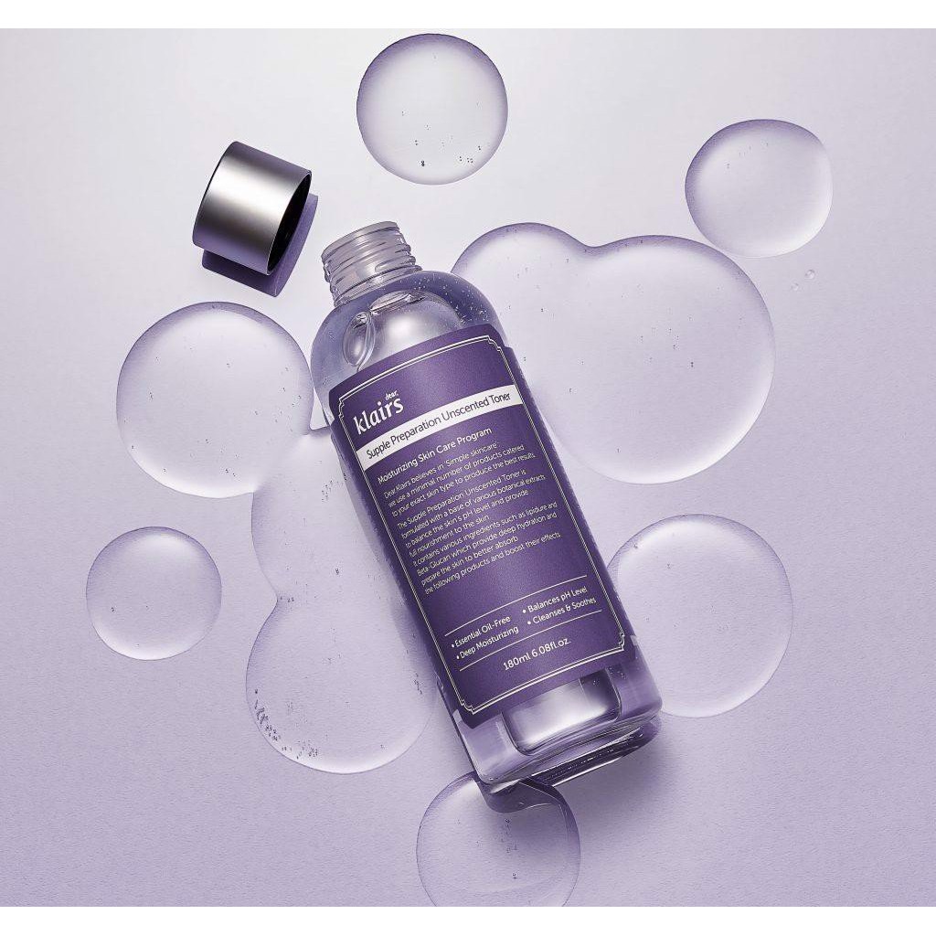 [CHÍNH HÃNG]Nước Hoa Hồng Da Dầu Mụn Klairs Supple Preparation Unscented Toner 180ml | BigBuy360 - bigbuy360.vn