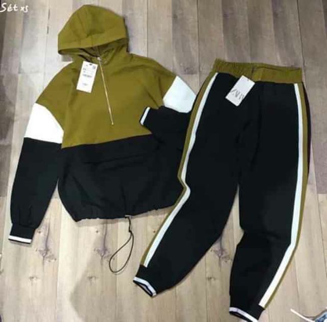 Bộ thể thao zara chuẩn auth màu xanh rêu cá tính