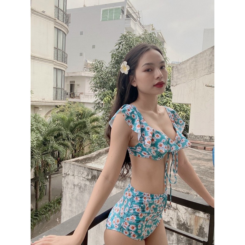 BIKINI áo cúp ngực gọng quần cạp cao hoa cúc bikini 2 mảnh đi biển JAMI - MD20 | BigBuy360 - bigbuy360.vn