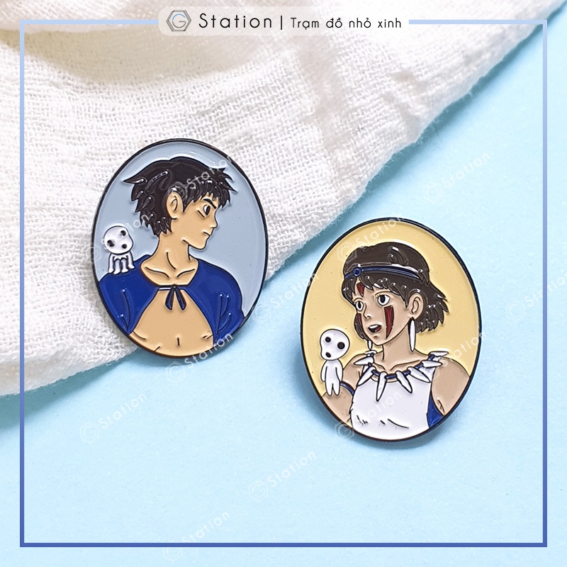 Pin cài áo anime Princess Mononoke Studio Ghibli đạo diễn Miyazaki Hayao - GC504