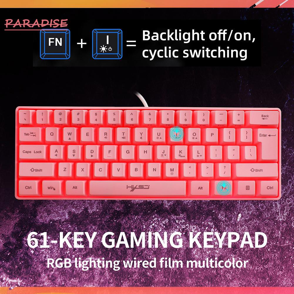 Bàn Phím Chơi Game Có Dây Hxsj V700 61 Có Đèn Nền Rgb