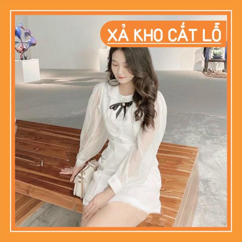 [Quần Áo Hot] Váy tay bồng tag nơ cổ tay xốp dài | BigBuy360 - bigbuy360.vn