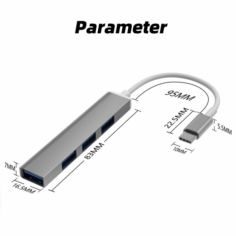 HUB FONKEN 4 cổng USB 2.0 USB Type C phù hợp Lenovo Xiaomi Macbook Pro Air PC Laptop