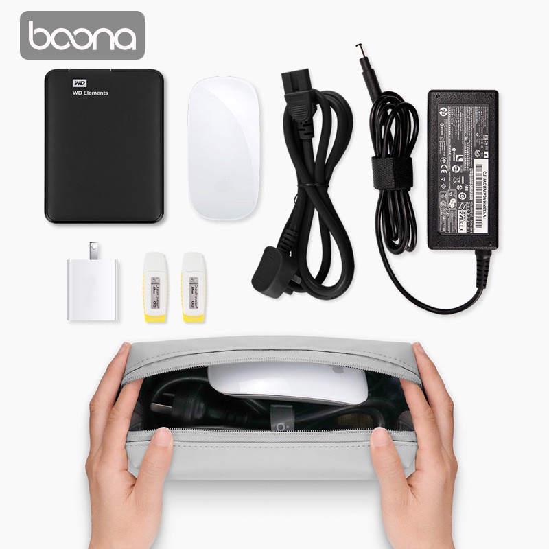 Baona Túi Đựng Phụ Kiện Điện Thoại/Dây Cáp USB/Tai Nghe Du Lịch Tiện Dụng