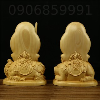 Cặp tượng gỗ (Văn Thù - Phổ Hiền)
