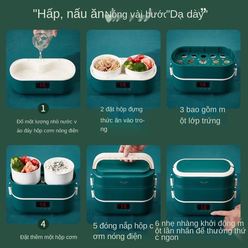 Hộp cơm điện bán cầu nhân viên văn phòng có thể giữ nhiệt ấm Nồi gốm cảm ứng thông minh đa chức năng tự hâm nóng