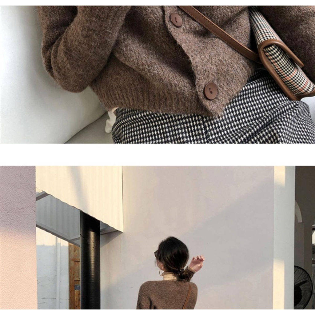 Áo khoác len cardigan dáng rộng thời trang cho nữ