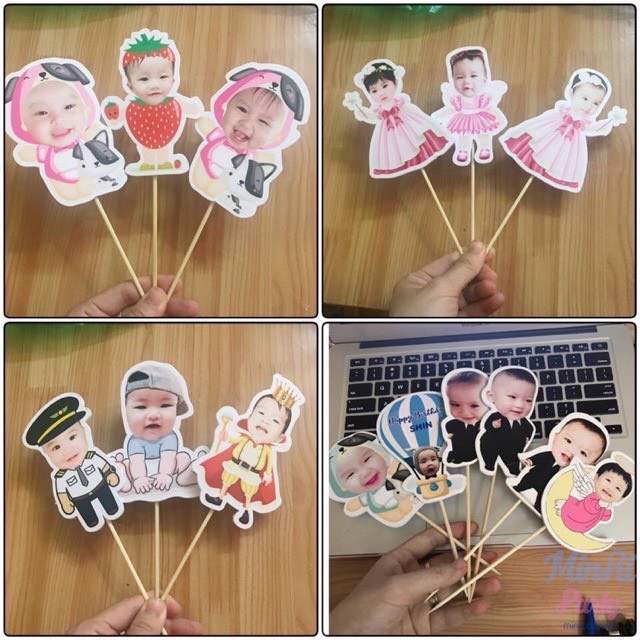 Toper cắm bánh sinh nhật-in ảnh theo yêu cầu