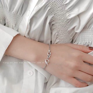 Lắc Tay Bạc Thái Khoen Trái Tim
