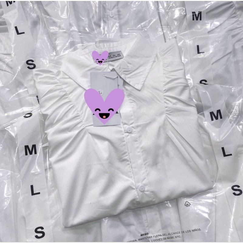 Sơmi trắng tay bồng (kèm ảnh thật) | BigBuy360 - bigbuy360.vn