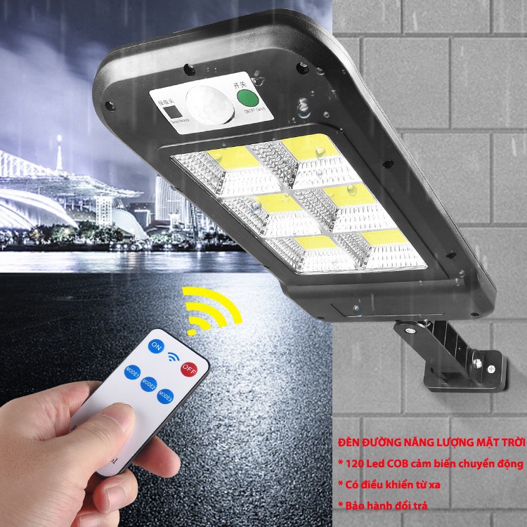 🔏FREE SHIP🔏 Đèn Năng Lượng Mặt Trời Solar Street Lamp 6 Bóng Led To Cảm Biến Chuyển Động, Kèm Điều Khiển Tắt Bật Từ Xa