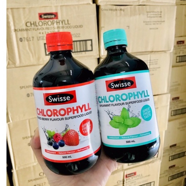 [Sỉ-Úc]DIỆP LỤC SWISSE Chlorophyll 500ml vị bạc hà và dâu nước uống thanh lọc cơ thể date mới