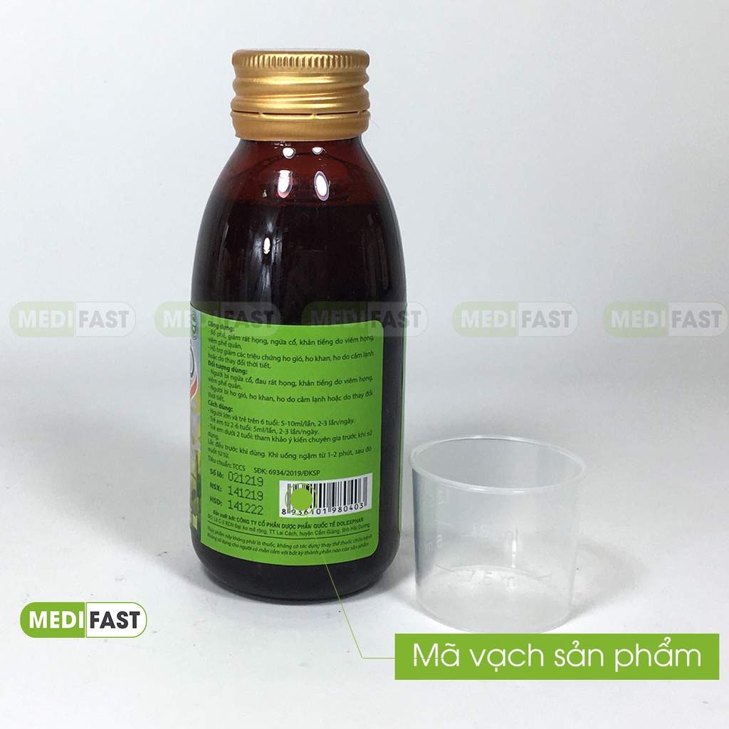 Siro Bổ Phế Bách Bộ Tất Thanh 125ml - Hỗ trợ giảm ho hiệu quả, chiết xuất từ thảo dược