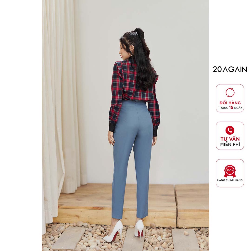 Quần âu nữ cạp cao 20AGAIN, thiết kế công sở thanh lịch, năng động QBA1825