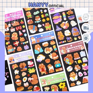 Sticker Trang Trí Hình Gấu Nhiều Màu Sắc