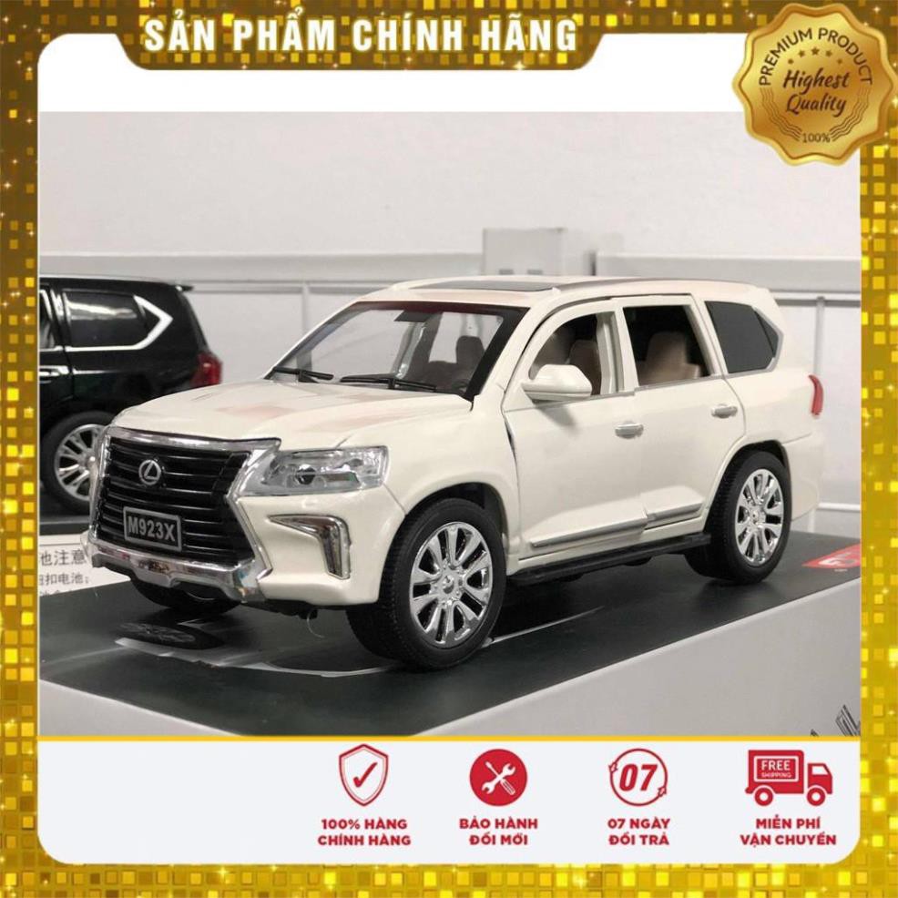 [SALE30% - FREESHIP] Ô TÔ MÔ HÌNH SẮT TRƯNG BÀY - MÔ HÌNH XE LEXUS 570 1:24 XLG(Trắng) ĐỒ CHƠI CAO CẤP KHÔNG CHÌ