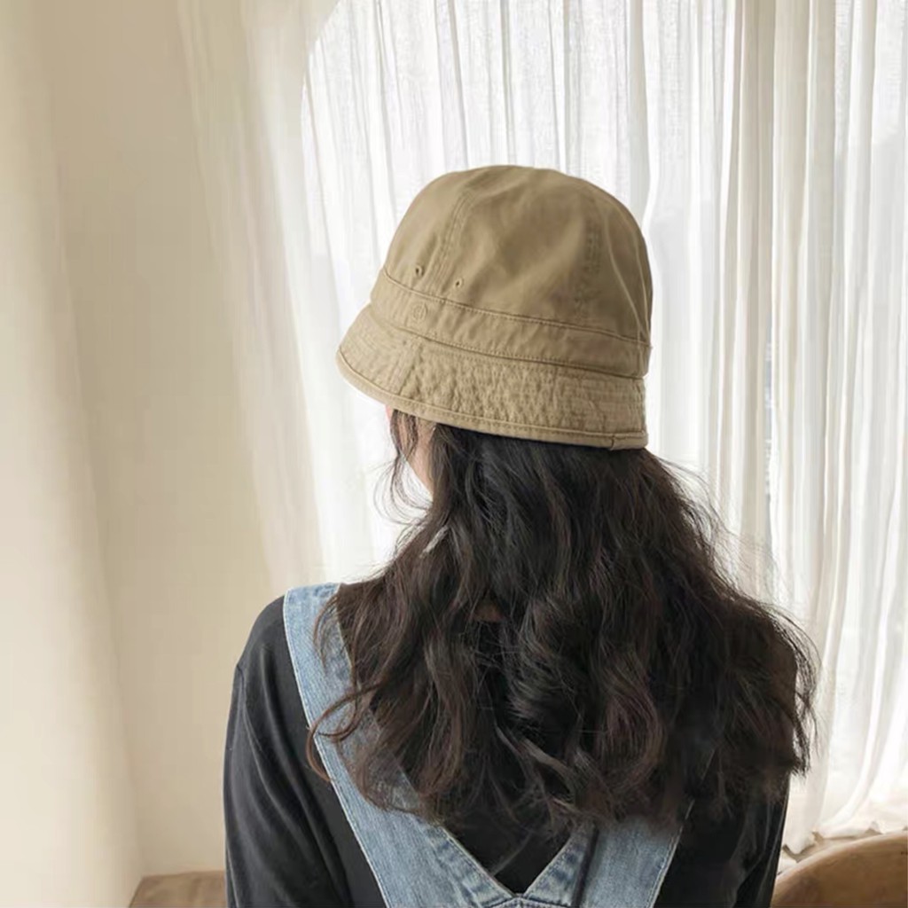 Mũ tai bèo vải cotton vành ngắn đơn giản thời trang