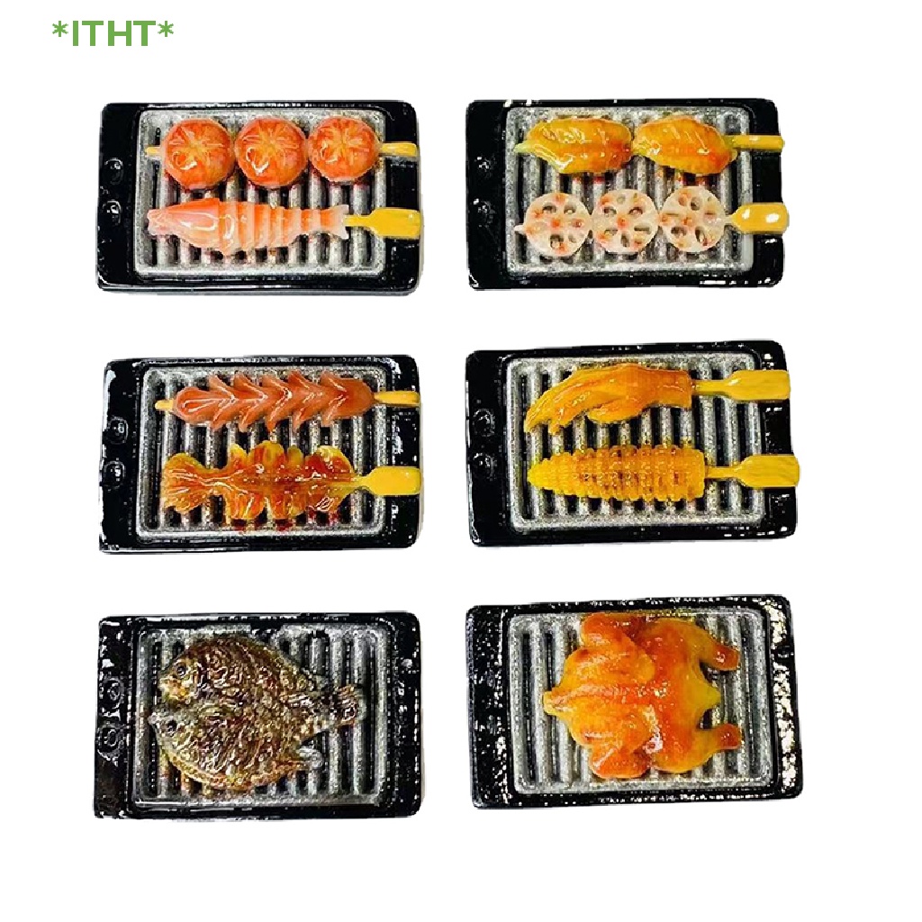 Mô Hình Thịt Nướng Bbq Hoặc Cá Kabob Trang Trí Nhà Búp Bê 1 / 12 Mới