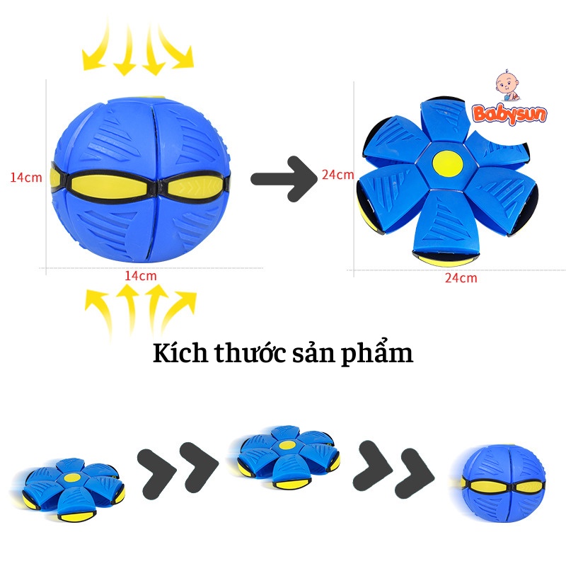 Đồ Chơi Bóng Biến Hình UFO Phát Sáng, Bóng Tự Nảy 2IN1 Vừa đá, vừa ném cực vui nhộn