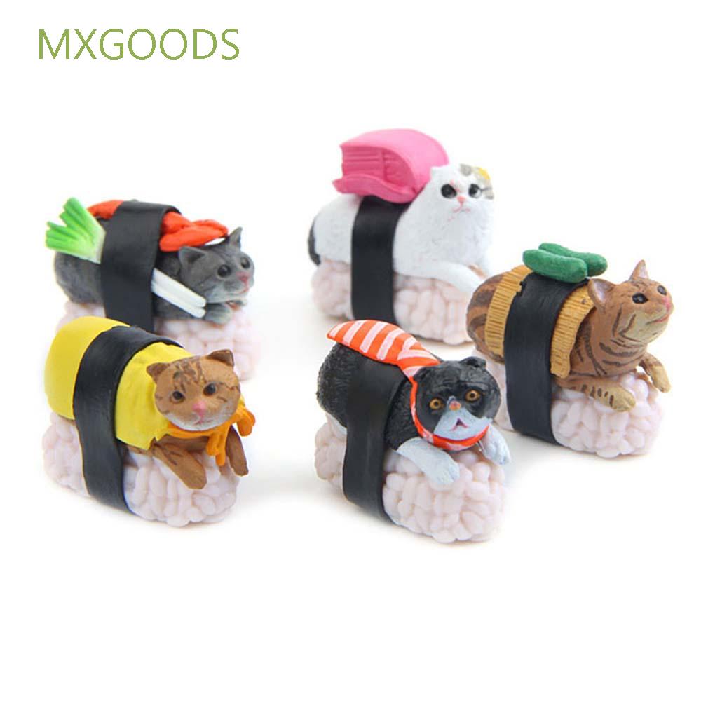 Set 5 Đồ trang trí Mèo Sushi Trang Trí Đáng Yêu