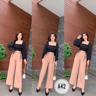 Bigsize Áo xếp li rút dây A42