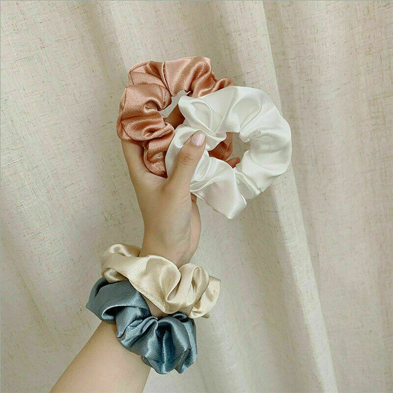 Dây Buộc Tóc Vải Satin Co Giãn Thiết Kế Tinh Tế Thời Trang Cho Nữ