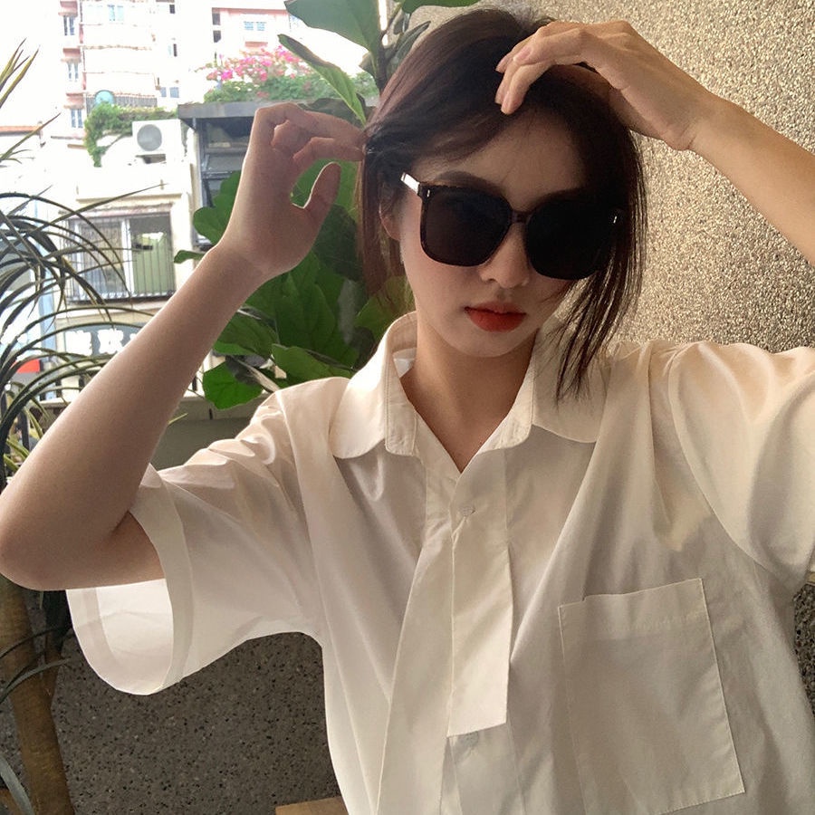 Áo sơ mi dáng rộng thiết kế mới thời trang phong cách Hàn Quốc dành cho nữ