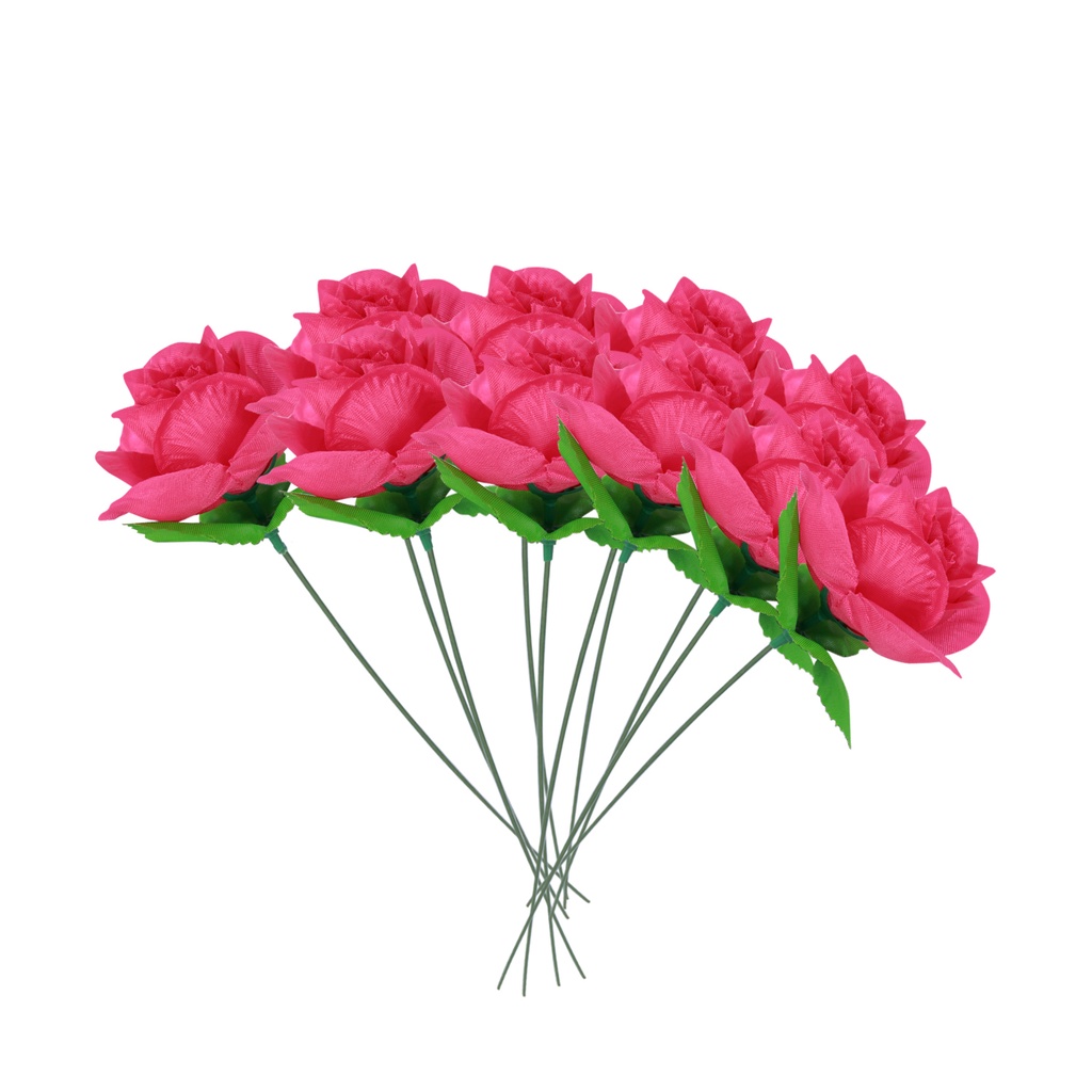 Set 10 Bông Hoa Hồng Giả Bằng Lụa Lãng Mạn Trang Trí Nhà Cửa / Văn Phòng / Khách Sạn / Giáng Sinh