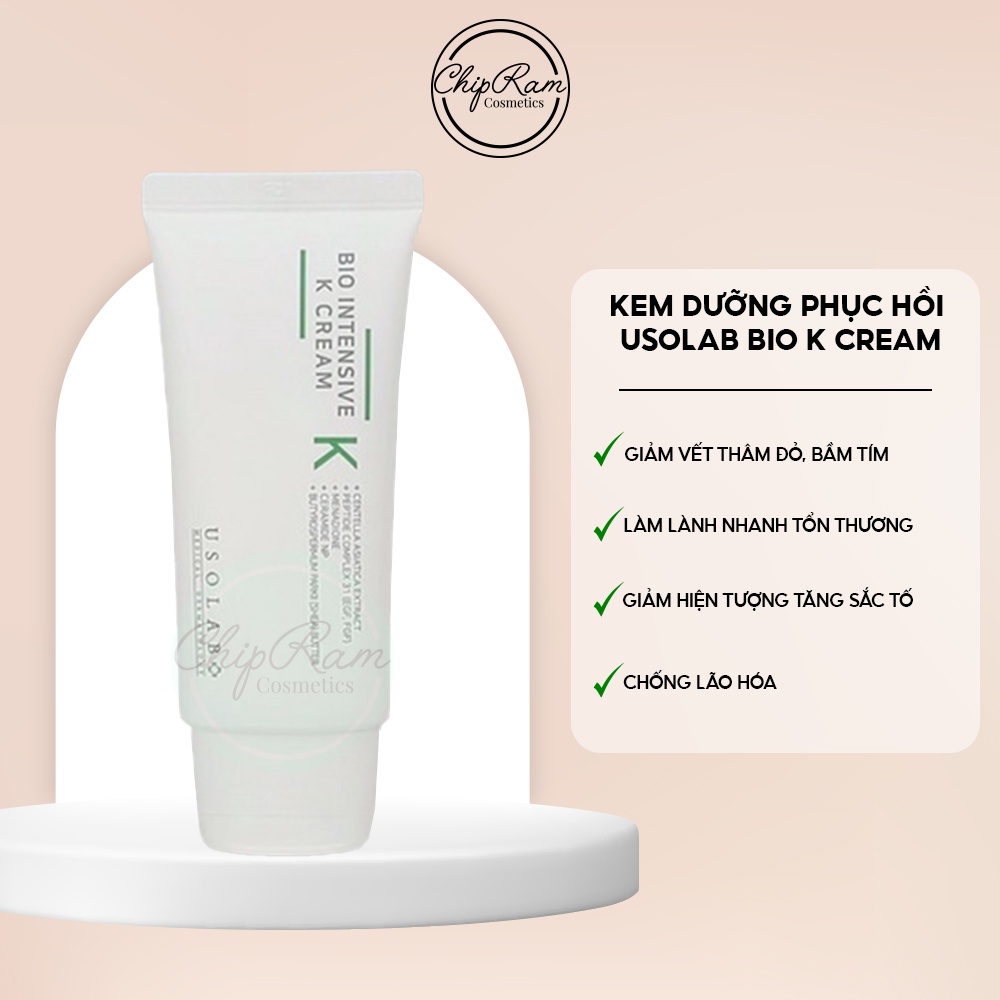 Kem dưỡng da phục hồi Usolab Bio Intensive K Cream làm dịu cho da nhạy cảm 50ml