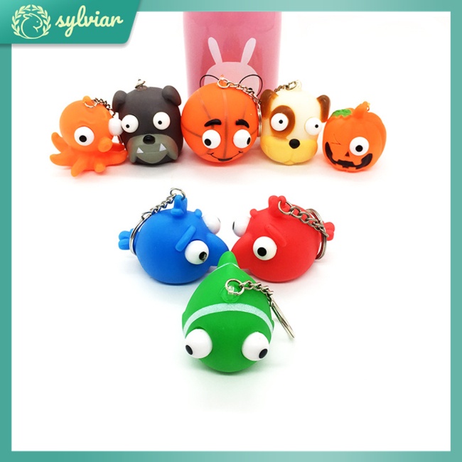 Móc Khóa Hình Búp Bê Mắt Sáng Tạo Giảm Căng Thẳng