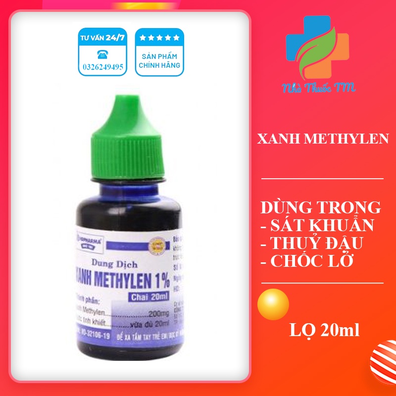 Xanh Methylen 1% Hóa Dược  Điều Trị Thuỷ Đậu, Chốc Lở Và Nhiễm Khuẩn Da Khác