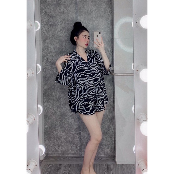 Pijama lụa đùi cánh dơi🌻đồ ngủ mặc nhà cao cấp🌻 sang chảnh | BigBuy360 - bigbuy360.vn