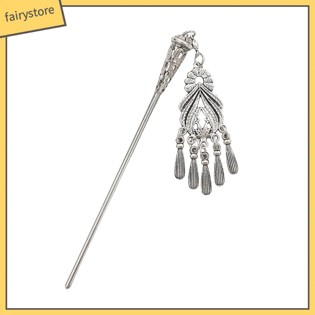 Trâm cài tóc hình hoa phối tua rua kiểu dáng cổ điển cho nữ