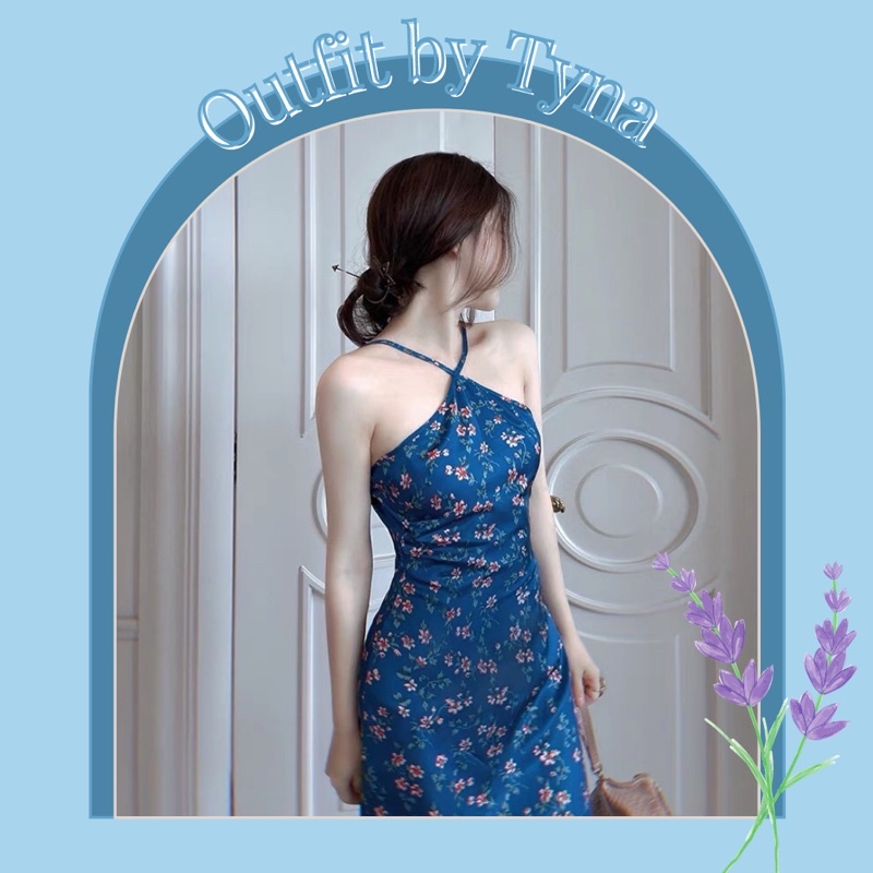 ĐẦM BODY CỔ YẾM LỤA HOA DOUYIN/OUTFITBYTYNA