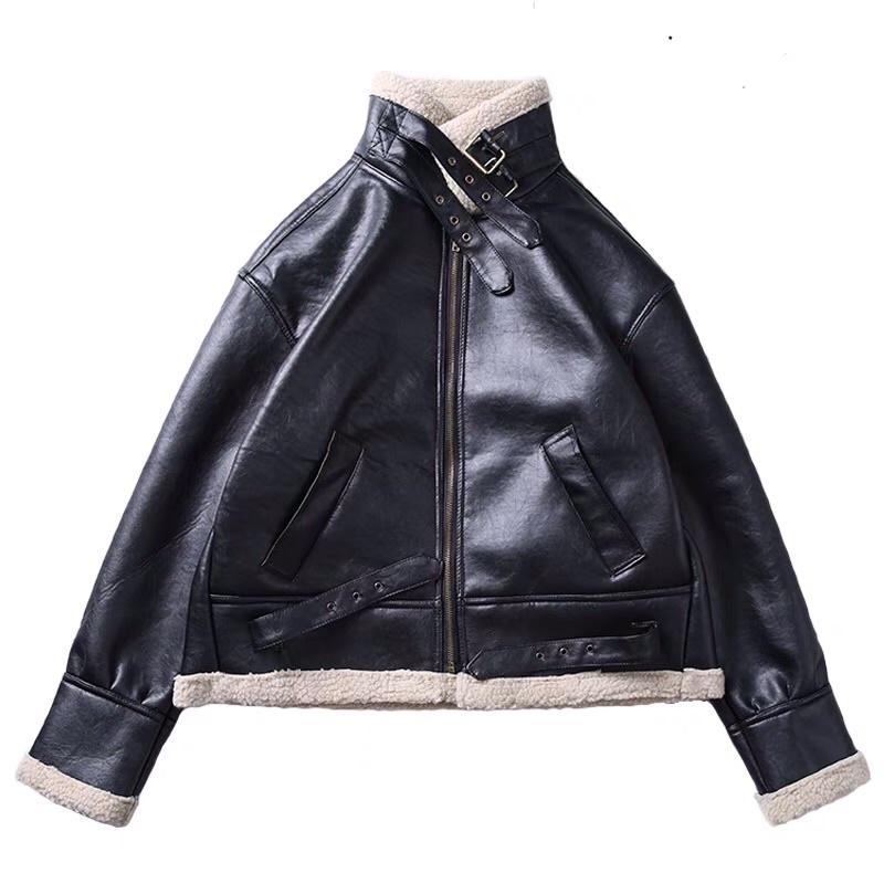 Áo khoác da lót lông đại hàn nam nữ