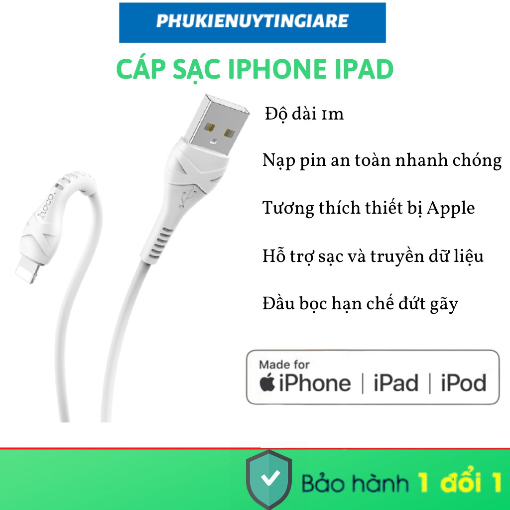 Cáp sạc IPhone IPad dài 1m