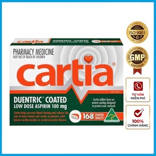 Cartia 100mg viên 168 chống đông máu , chống đột quỵ