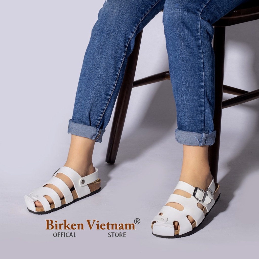 MÃ Rọ Có Quai Hậu DA PU Đế Trấu Quai Rọ Unisex Birken Vietnam Bioline