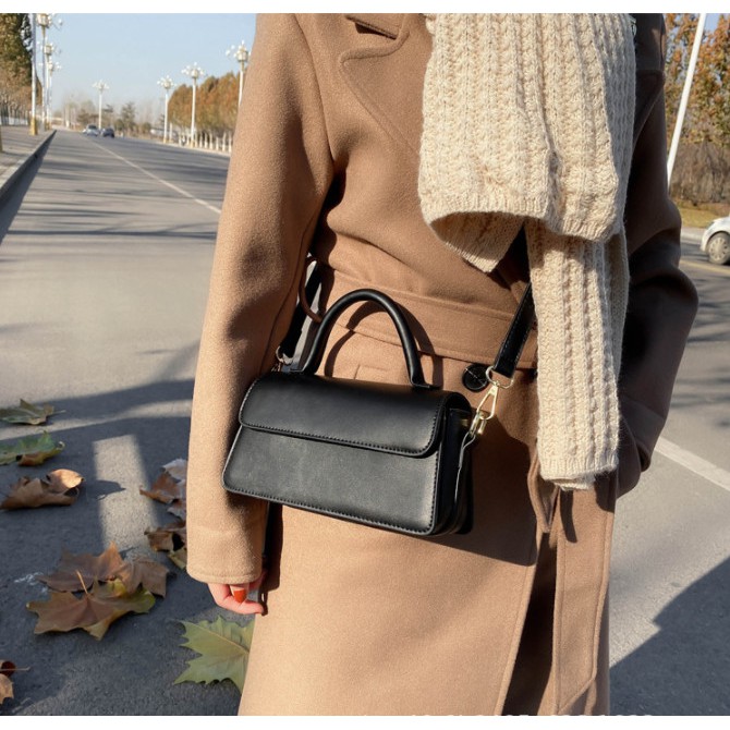 Túi xách đeo chéo nữ kiểu dáng ngang trơn mới phiên bản Hàn Quốc da đẹp