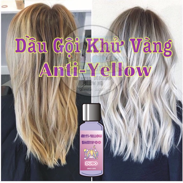 [HIỆU QUẢ 100%] Cặp Dầu Gội Khử Vàng + Dầu Xả Khử Vàng ANTI YELLOW ( 50ML / lọ)