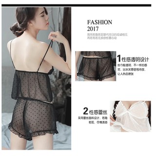 Đồ ngủ sexy mỏng chấm bi E3
