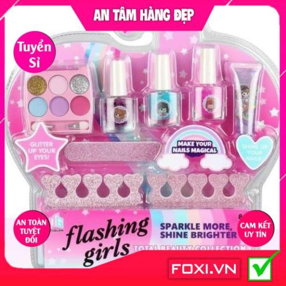 Bộ đồ chơi sơn móng tay bé gái cực đẹp-dễ thương-món đồ trang điểm sặc sỡ-hấp dẫn