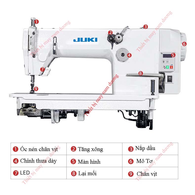 Máy may 2 kim móc xích juki mô tơ liền trục &gt; máy may công nghiệp