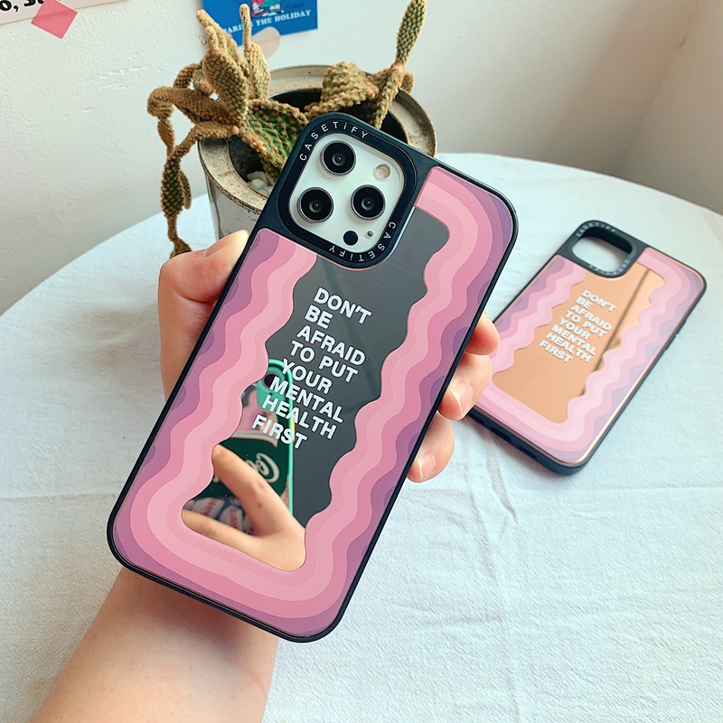 Ốp điện thoại TPU dẻo mặt trang gương in hình cầu vồng phản quang thích hợp cho iPhone 7 8 Plus