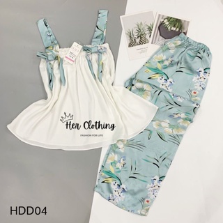 Bộ Mặc Nhà Lụa 2 Dây Quần Dài Lụa Tằm Thái Sang Mịn Đẹp