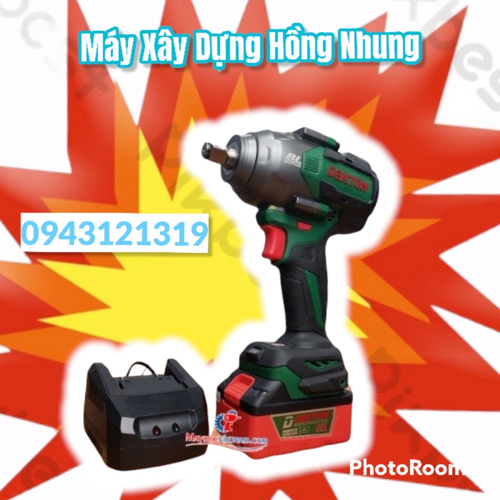 Máy Siết Bulong Dùng Pin 750N.m, DEKTON, M21-IW750N, Pin 21V, Thợ sửa xe máy, thợ điện năng lượng mặt trời