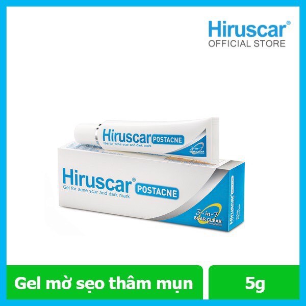 Combo Gel chăm sóc sẹo mụn và mụn thâm Hiruscar Post Acne 5g + sữa rửa mặt ngừa mụn 100ml Hiruscar - Tặng gương cầm tay
