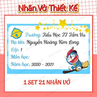 Sticker Nhãn In Tên Bé Doremon - dán dụng cụ đồ dùng học tập học sinh - in tên bé theo yêu cầu - giá rẻ nhất năm 2020